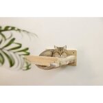 Hamac mural pour chats 38 x 33 5 x 16 cm - Bois massif - Tissu peluche