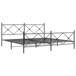 vidaXL Cadre de lit métal avec tête de lit/pied de lit noir 200x200 cm
