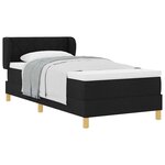 vidaXL Lit à Ressorts avec Matelas Crème 90x200 cm Tissu Noir