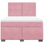 vidaXL Sommier à lattes de lit avec matelas Rose 160x200 cm Velours