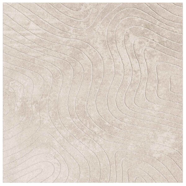 vidaXL Tapis de surface Carré PALMERAS Beige 120 x 120 cm Polyester
