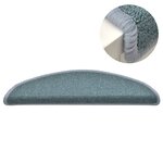 vidaXL Tapis d'escalier 15 pièces 56 x 17 x 3 cm Bleu mer Demi-rond