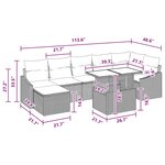 vidaXL Ensemble de canapé de jardin avec coussin 8 Pièces Gris et marine