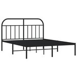 vidaXL Cadre de lit métal sans matelas avec tête de lit noir 140x200cm