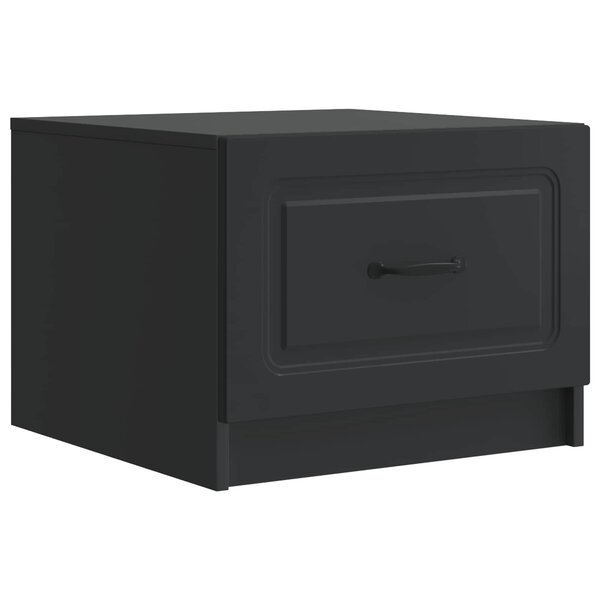 vidaXL Table basse avec tiroir Noir 49 x 50 x 37 cm Bois d'ingénierie