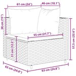 vidaXL Salon de jardin 9 Pièces avec coussins Gris Résine tressée