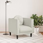 vidaXL Fauteuil avec coussin crème velours