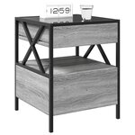 vidaXL Table de chevet avec LED infini sonoma gris 40x40x51 cm