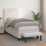 vidaXL Sommier à lattes de lit avec matelas Blanc 90x200 cm Similicuir