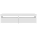vidaXL Meubles TV 2 Pièces avec lumières LED Blanc 75x35x40 cm