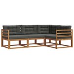 vidaXL Ensemble de canapés d'extérieur 4 Pièces Naturel et Anthracite