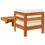 vidaXL Salon de jardin 2 Pièces avec coussins blanc crème Bois d'acacia