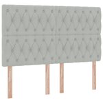 vidaXL Lit avec des lumières à LED Gris clair 140 x 190 cm Velours