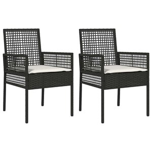 vidaXL Chaise de jardin 2 Pièces Noir 55 x 53 x 85 cm polyrotin