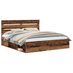vidaXL Cadre de lit Bois ancien 200 x 200 cm Bois de pin massif