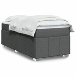 vidaXL Sommier à lattes de lit avec matelas Gris foncé 90x200 cm Tissu