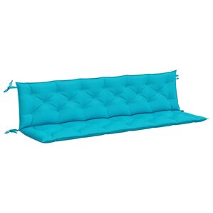 vidaXL Coussins de banc de jardin lot de 2 turquoise 200x50x7 cm tissu