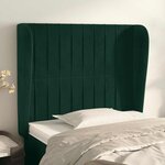vidaXL Tête de lit avec oreilles Vert foncé 93x23x118/128 cm Velours