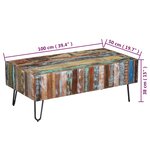 vidaXL Table basse Bois massif de récupération 100x50x38 cm