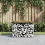 vidaXL Banc de jardin design gabion 63x44x42 cm bois de pin imprégné