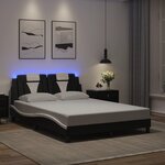 vidaXL Cadre de lit avec LED sans matelas noir et blanc 120x200 cm