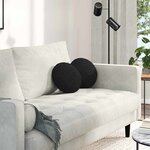 vidaXL Coussins de siège 2 Pièces Noir Ø30 x 13 cm tissu