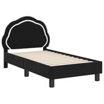 vidaXL Cadre de lit pour tout-petit avec tête de lit Noir 70 x 140 cm