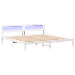vidaXL Cadre de lit avec tête de lit Blanc 200 x 200 cm Pin massif