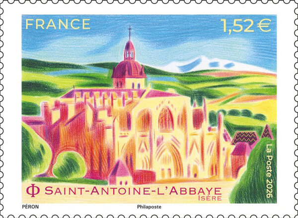 Timbre - Village préféré des Français 2026 - Saint-Antoine-l'Abbaye - Lettre Verte