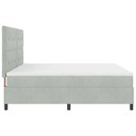 Lit à ressorts vidaXL avec matelas et lumière LED Gris clair 200x200 cm Velours