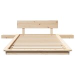 vidaXL Cadre de Lit au Sol avec Tables de Chevet 80x200cm en Bois Massif