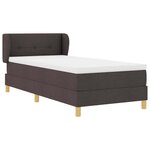vidaXL Lit à Ressorts avec Matelas Crème 90x200 cm Tissu Marron foncé