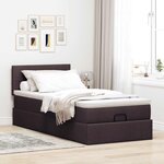 vidaXL Cadre de lit ottoman avec matelas marron foncé 90x190 cm tissu