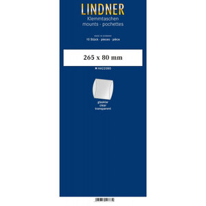 Bandes double soudure 265 x 80 mm pour blocs  carnets de timbres. Fond - Transparent