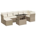 vidaXL Salon de jardin avec coussins 8 Pièces beige résine tressée