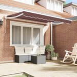 vidaXL Auvent Rétractable Marron 350 x 200 cm Polyester et métal
