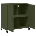 vidaXL Buffet vert olive 68x39x72 cm acier