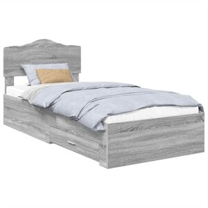 vidaXL Cadre de lit Gris Sonoma 90 x 200 cm Bois d'ingénierie