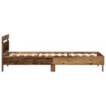 vidaXL Cadre de lit avec bandes LED Bois ancien Bois d'ingénierie
