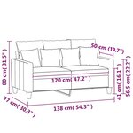 vidaXL Canapé à 2 places Noir 120 cm Tissu