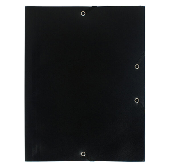 Chemise à élastique 3 rabats Polypropylène 4/10e Opaque Eco A4 Noir EXACOMPTA