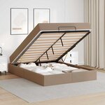 vidaXL Cadre de lit avec matelas Cappuccino 140 x 190 cm Faux cuir