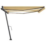 vidaXL Auvent manuel rétractable avec LED 400x300 cm Jaune et blanc