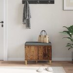 vidaXL Banc d'entrée avec coussin Bois ancien 60 x 38 x 46 cm