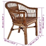 vidaXL Chaises d'extérieur 6 Pièces Rotin naturel Marron
