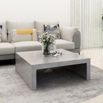 vidaXL Table basse Gris béton 100x100x35 cm Aggloméré