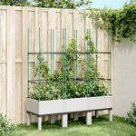 vidaXL Jardinière avec treillis blanc 120x40x142 5 cm PP