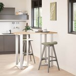vidaXL Pieds de table de bar en T  2 pièces  blanc  60 x 35 x (110-111) cm  acier