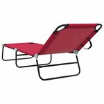 vidaXL Chaise longue pliante 1-personne Rouge 56 x 189 x 87 cm tissu