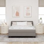 vidaXL Lit boxspring avec matelas Taupe 140 x 190 cm tissu